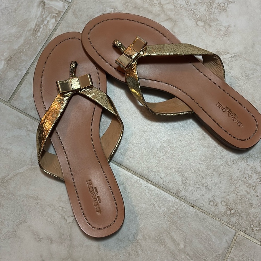 Coach gold sandals